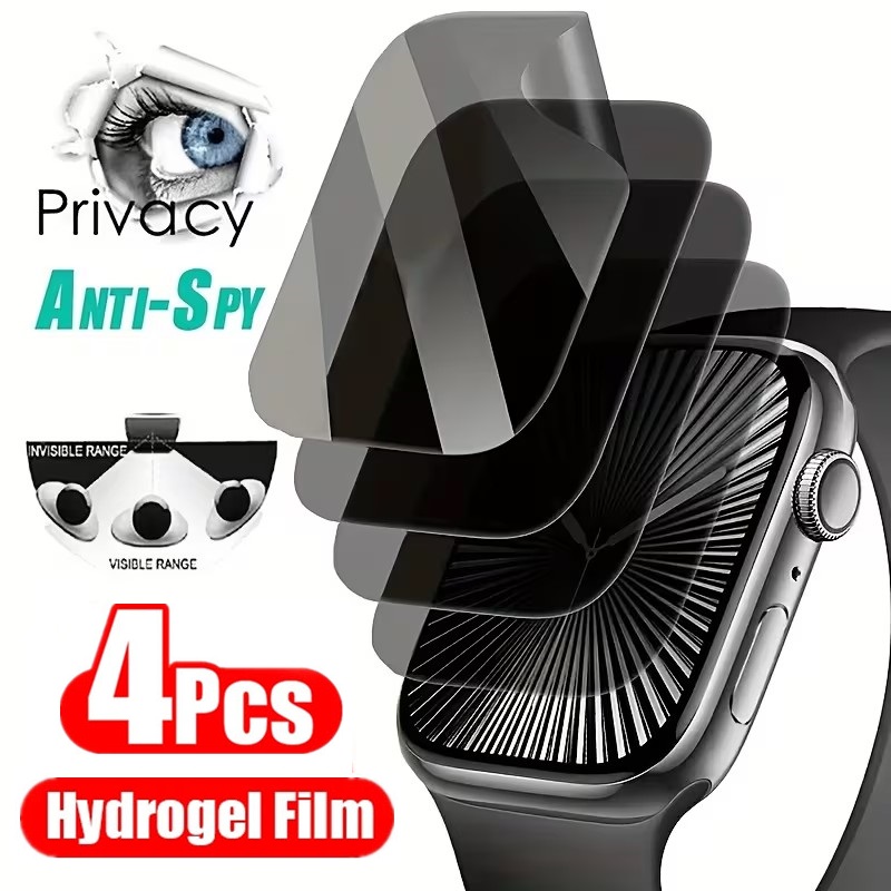4Pcs Privacy Hydrogel Film For Redmi Watch 5 Lite 5 Active Anti-spy Screen Protector For Redmi Watch 4