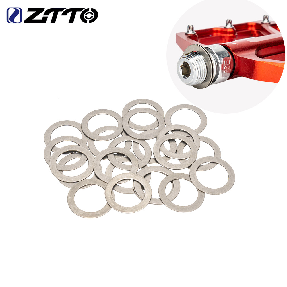 ZTTO 6pcs Bicycle Pedal Spacer MTB Road Bike Pedal Washers Gasket Bicycle Crank Protection Ring Stainless Steel For 9/16 Pedal