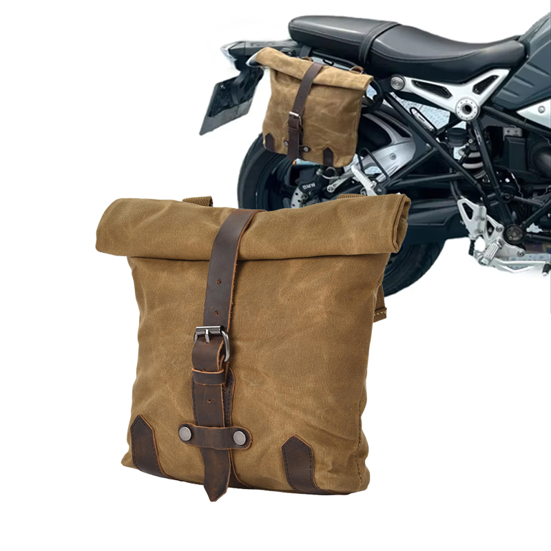 Waterproof Motorcycle Backpack Vintage Saddlebags Canva Motorbike Side Bag Large Capacity Retro Motorcycle Saddle Bag