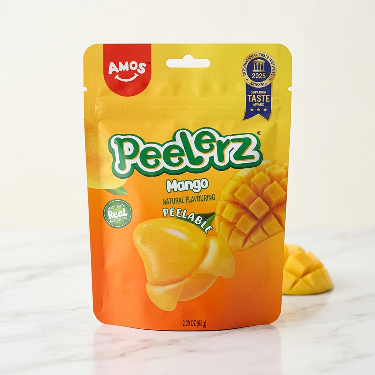 Amos Peelerz Mango Gummy Candy 65 G Peelable Gummy Peeling Candy Resealable Bag Sweet Treat Novelty Snack Kids Favorite