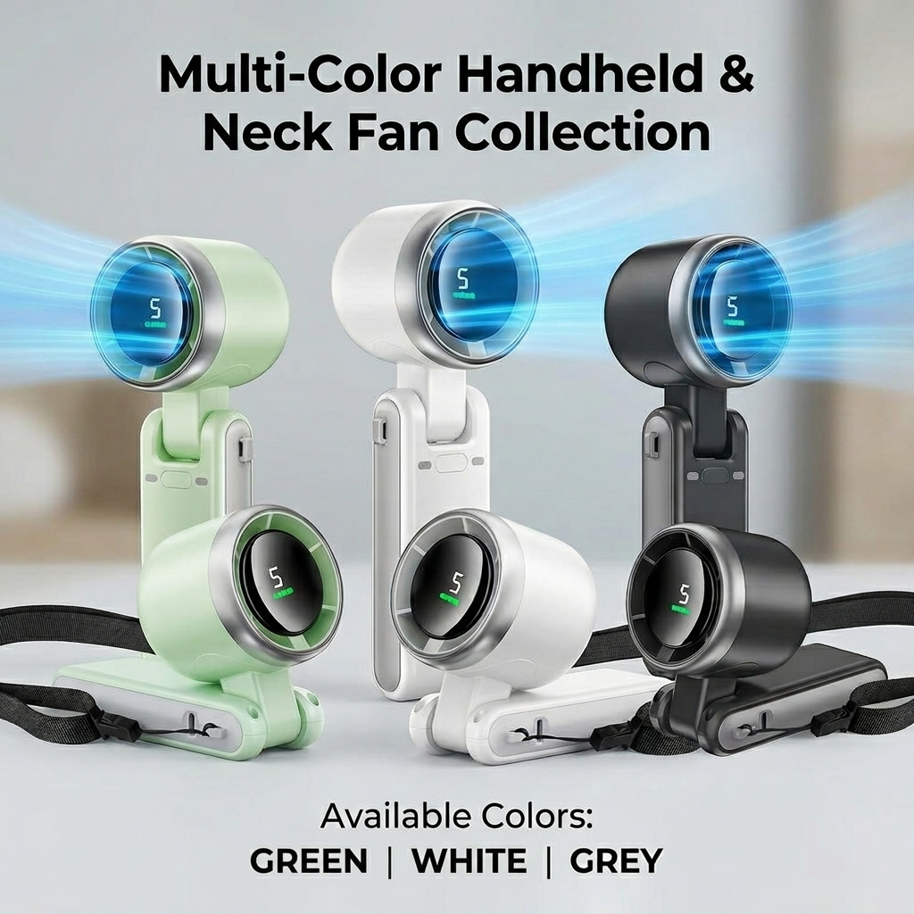 VIKEFON Mini Portable Turbo Handheld Fan 3600mAh USB Battery LED Digital Display for Fan Travel Camping Outdoor Office