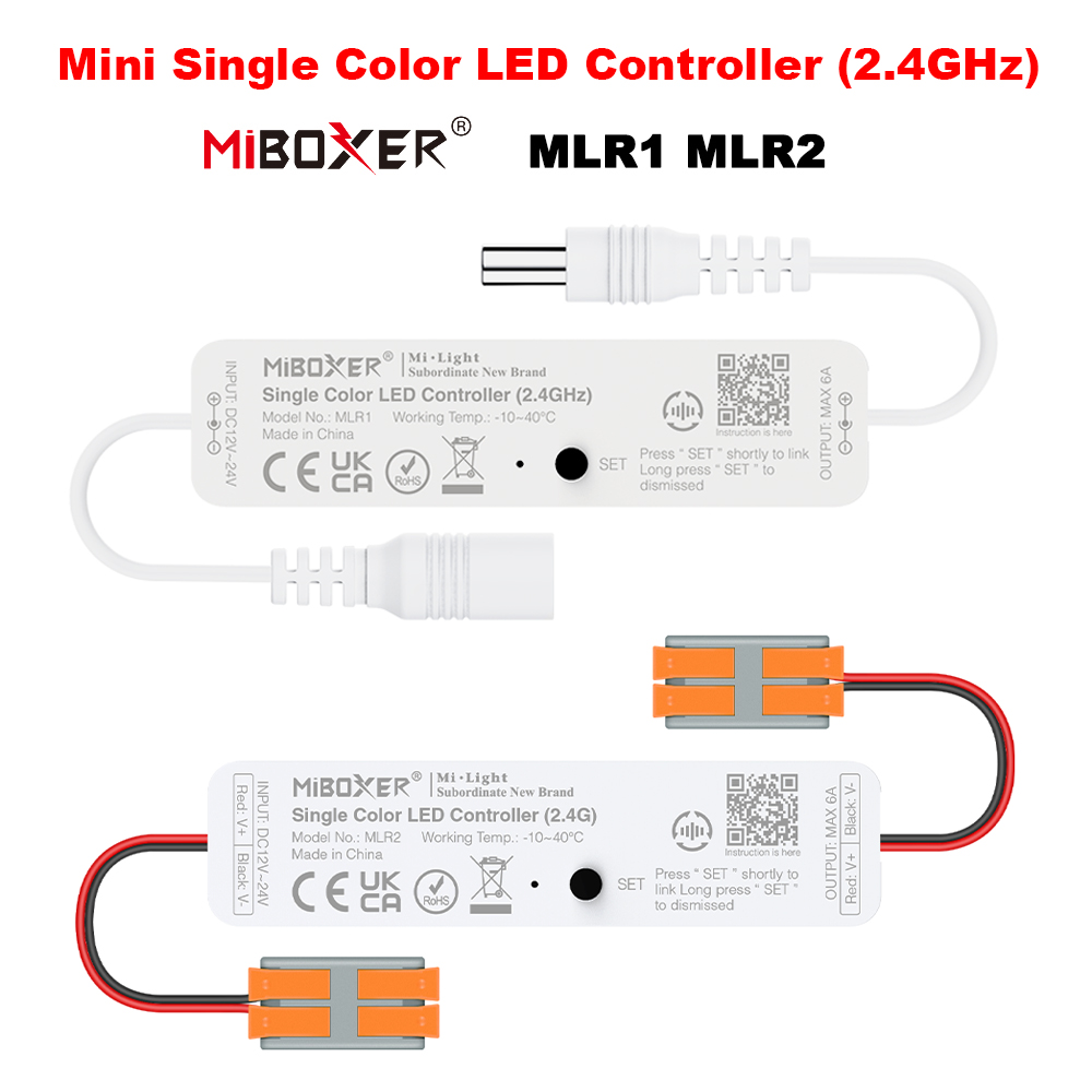 Miboxer MLR1 MLR2 DC12-24V Mini 2.4GHz RF Wireless Tuya APP Remote Dimmer for 2835 5050 Single Color Strip Light LED Controller