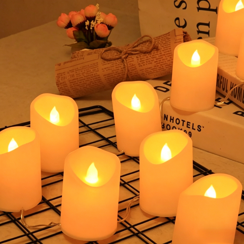 1-10PCS LED Flameless Candle Flickering Fake Battery Operated Romantic Birthday Party Wedding Stage Decor for Table Centerpiece