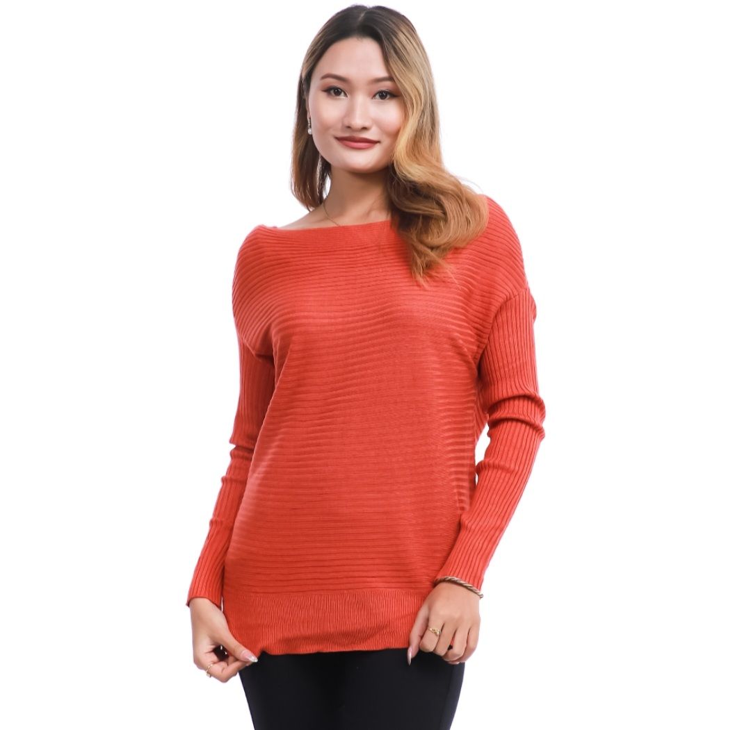Boat Neck Free Size Full Sleeves Tshirt For Women