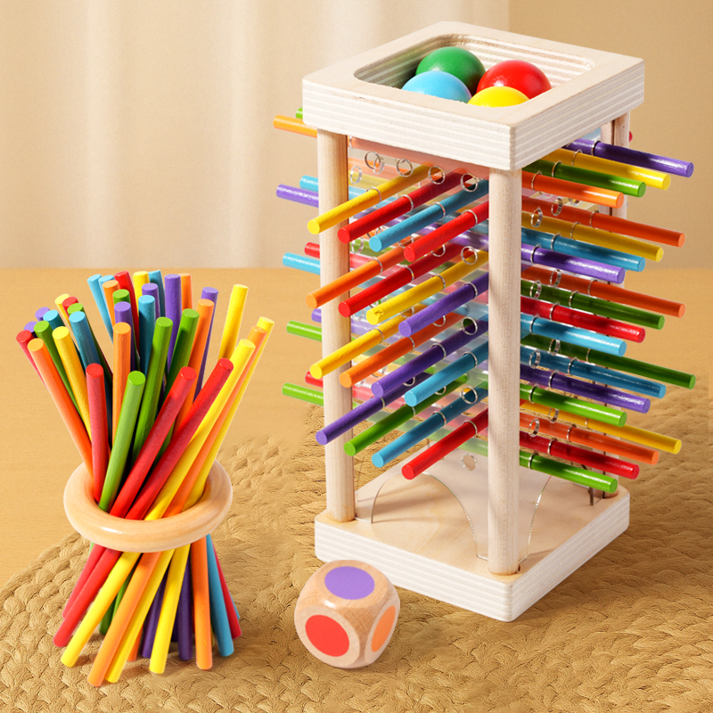 Montessori Wooden Color Sorting Stacking Toys Makron Puzzle For Toddlers And Kids Preschool Fine Motor Skill Toy For 1 Years
