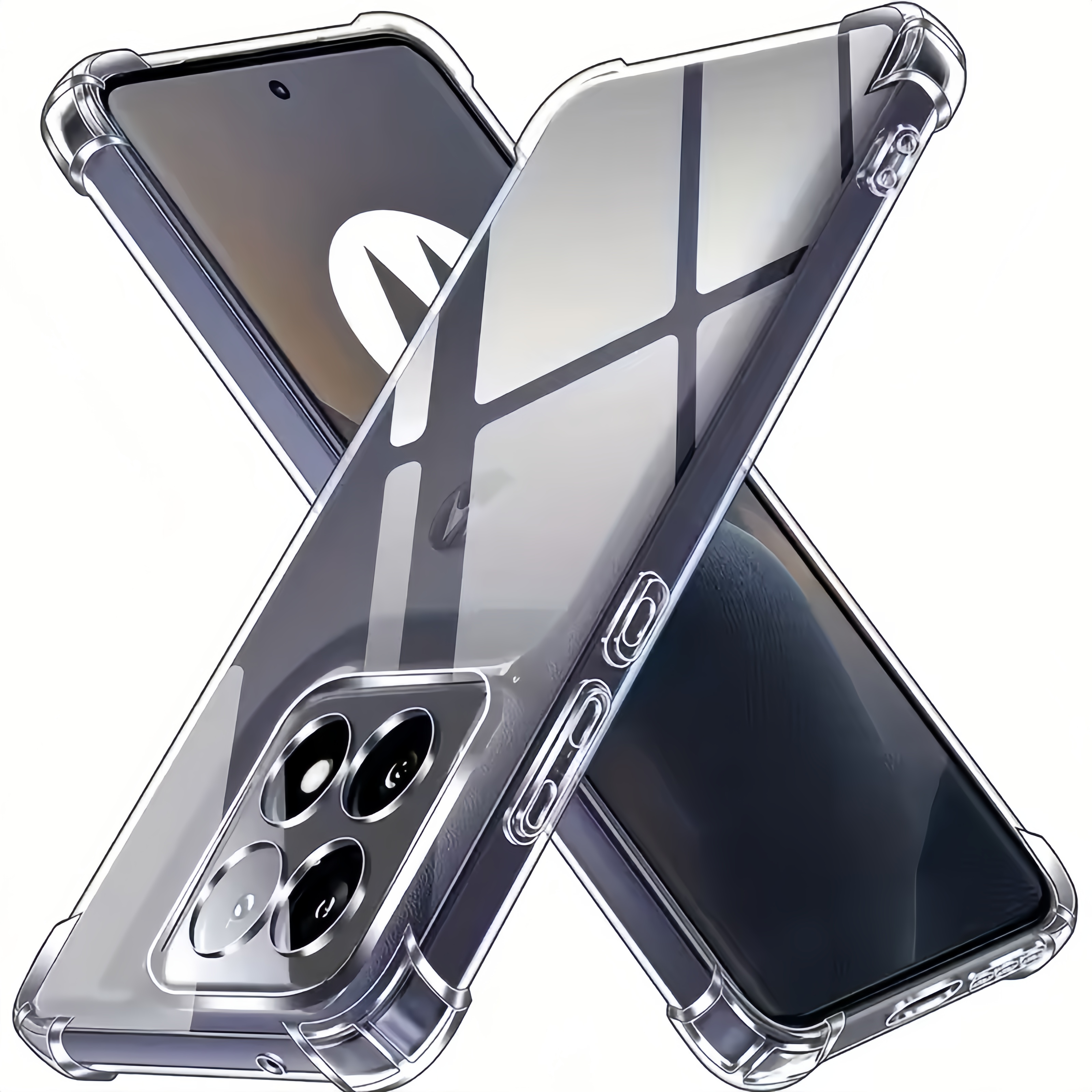 Thick Shockproof Silicone Phone Case For Edge 60 Fusion 50 Pro 40 Neo Moto G55 G75 G85 G84 G54 5G Protect Clear Cover