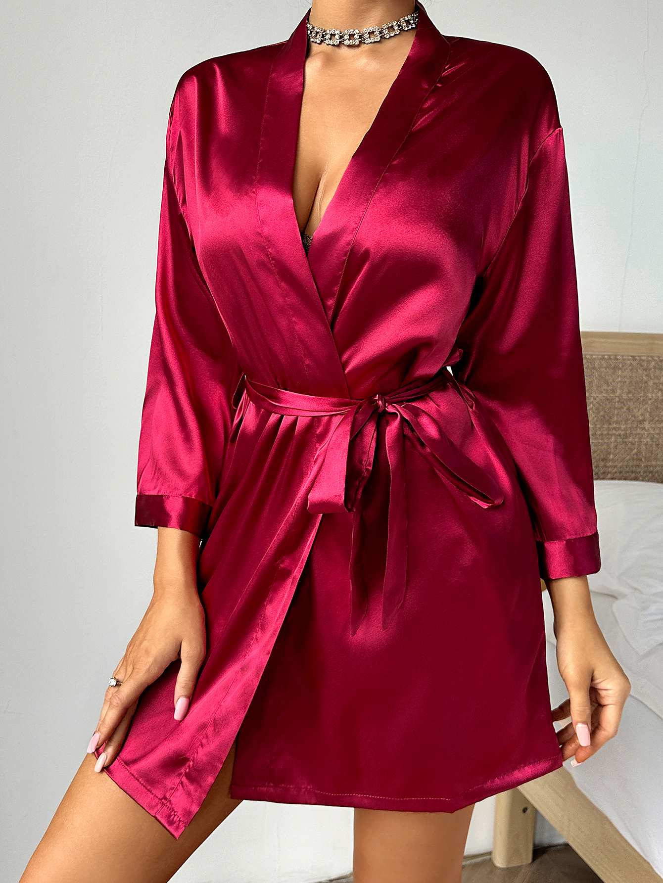 Summer Ladies Nightgown Solid Color Simple Robe comfortable Women's Pajamas Loungewear
