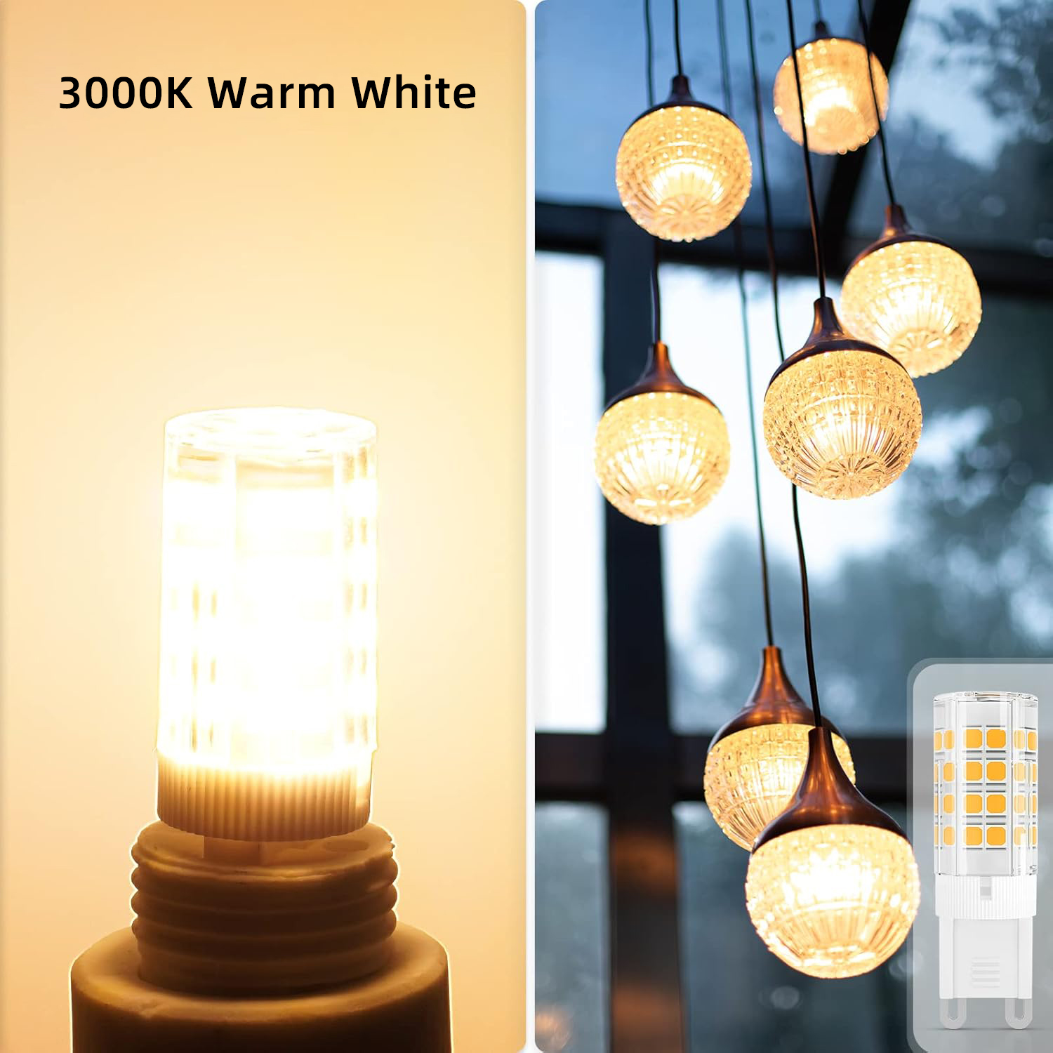 G9 SMD 2835 LED Light, 5W Energy Saving Bulb for 110V & 220V, Replaces 30W-40W Halogen