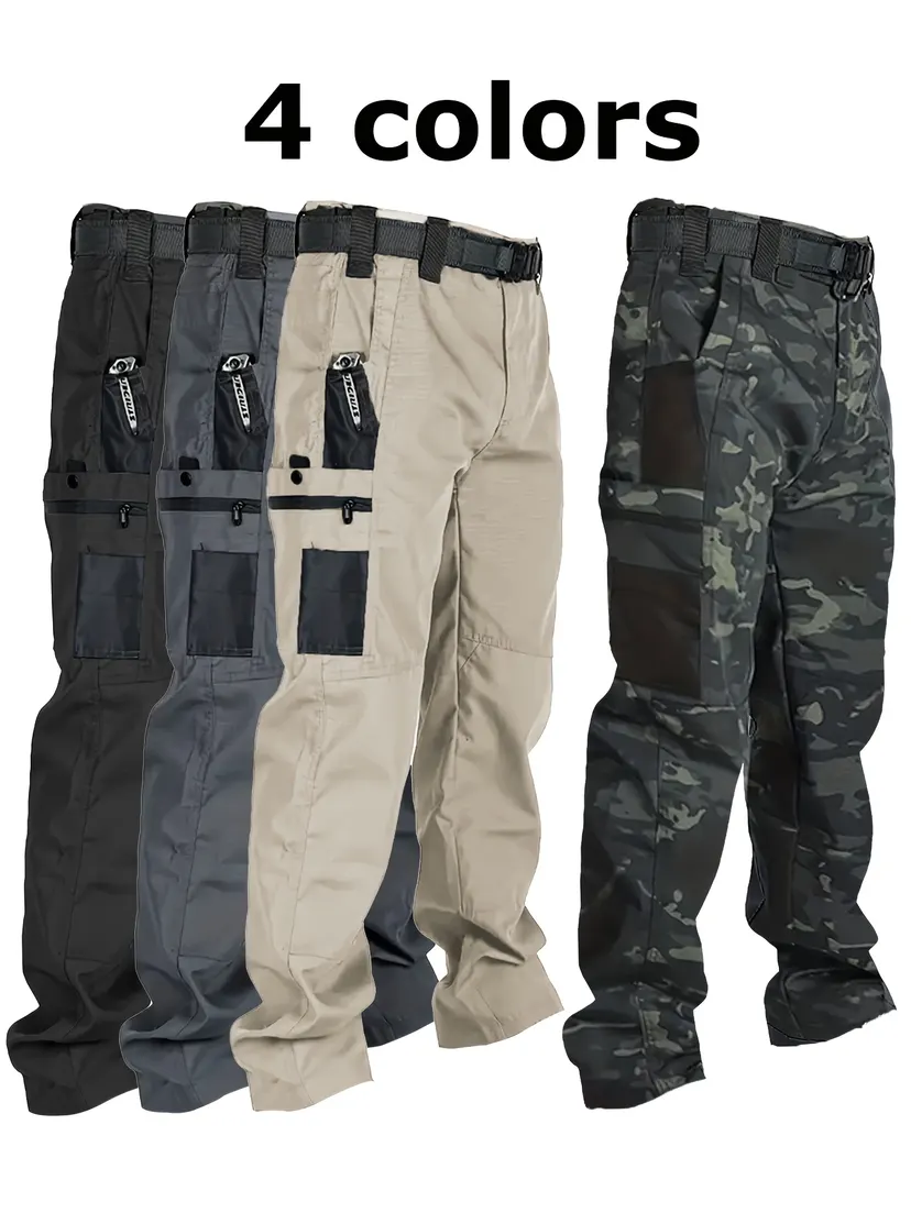 High Quality Men's Cargo Pants EU Plus Size Outdoor Casual Sports Pant Hiking Fishing Waterproof Multi-pocket Trousers