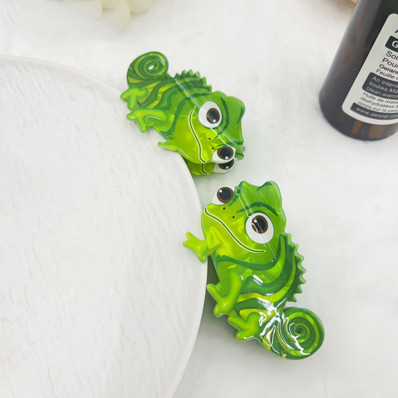 1pc new cartoon cute dinosaur green lizard hair clip back of the head hair clip shark clip