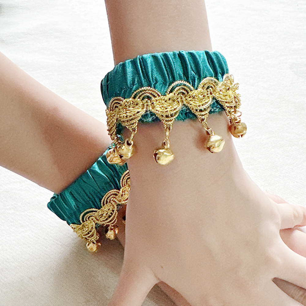 New Belly Dance Metal Coin Bracelets 1 Pair Belly Dancing Wrist Ankle Cuffs Bracelets Chiffon Gold Coin Belly Dance Accessories