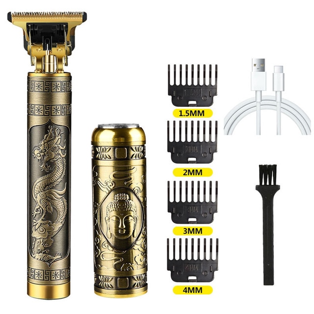 Professional Hair Clipper Trimmer & Mini Electric Shaver Men Vintage Rotary Beard Razor