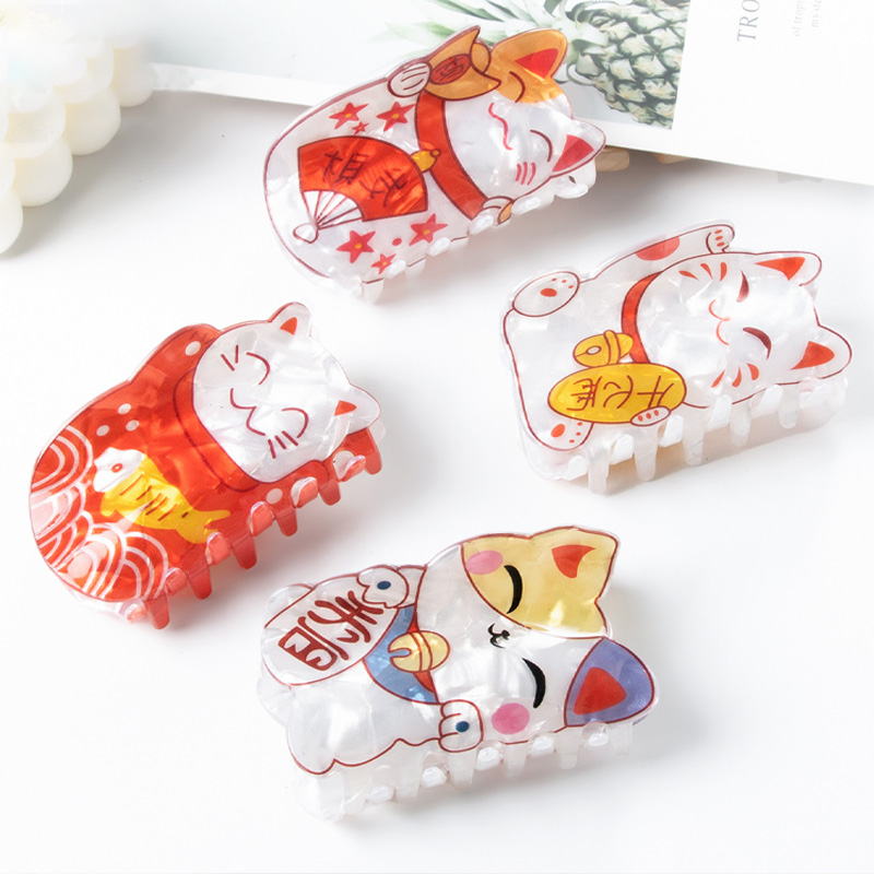 1pc New Money Catnip Cute Little Cat Hair Clip Back of Head Coiled Hair Shark Clip Decorated Hair Grab
