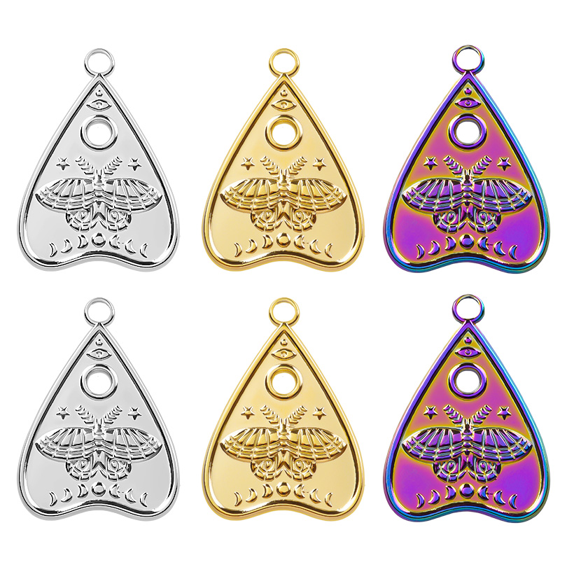 5Pcs/Lot Love Heart Charms For Jewelry Making Earrings Necklace Supplies Sweet Romantic Stainless Steel Pendant Metal Material