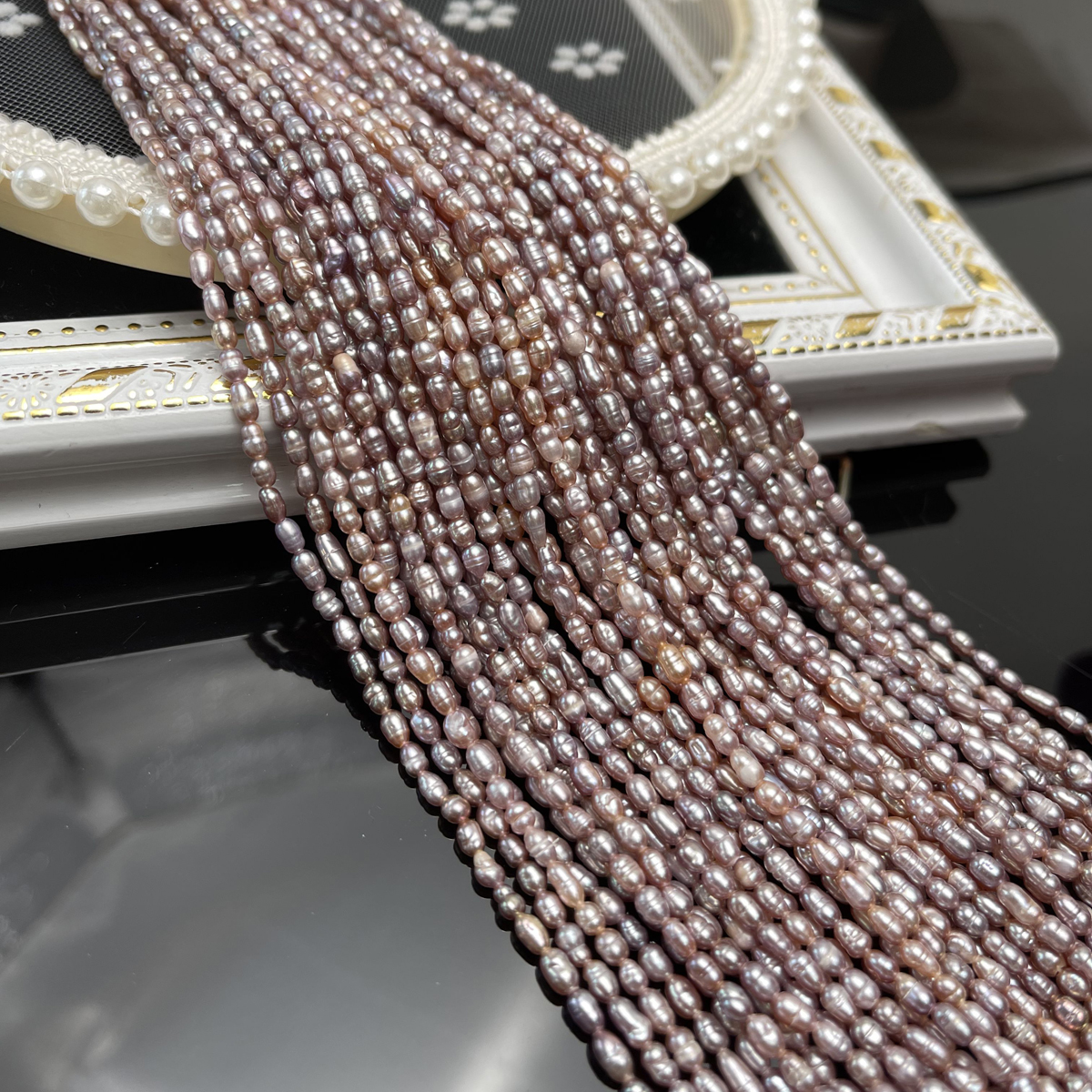 Natural Purple Freshwater Pearl Beads Rice Shape Pearl Loose Spacer Beaded for Making DIY Jewerly Necklace Bracelet 2.8-3.2mm