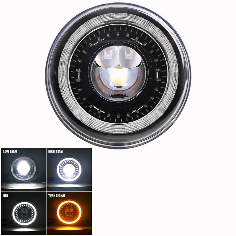 7" Car Led Headlight For Lada Niva 4x4 7inch H4 Led Headlights Angel Eyes For Jeep Wrangler OffRoad 4x4 Suzuki Samurai Toyota Bles Online DZ-23A-46