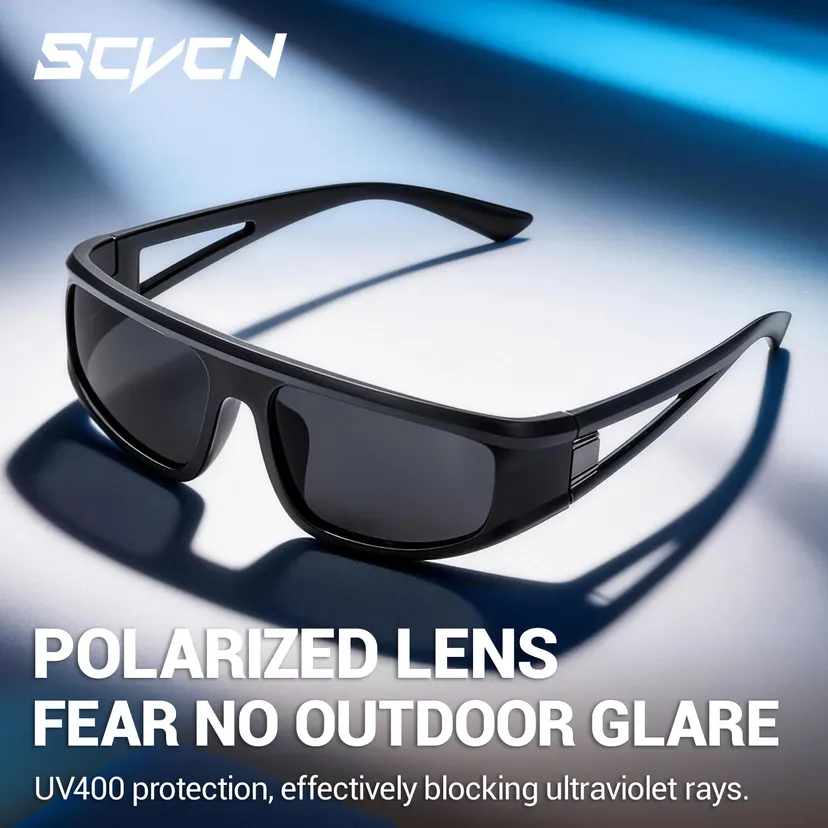 SCVCN Polarized Cycling Glasses Outdoor Sports Running Glasses Fishing Sunglasses Men MTB Cycling Glasses Bike Glasses
