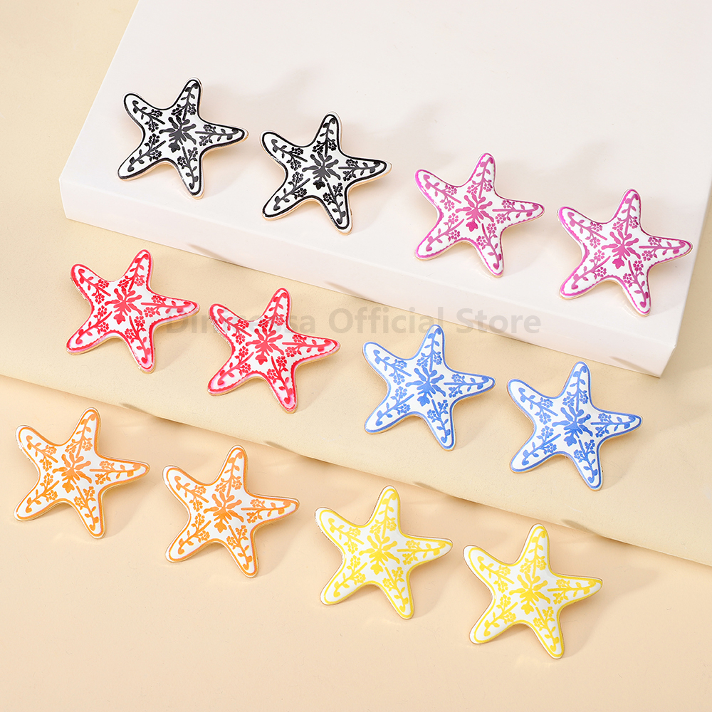 Creative Unique Design - Star Surface Printed Decorative Earrings Exquisite Elegant Women Daily Vacation Party Fashion Jewelry