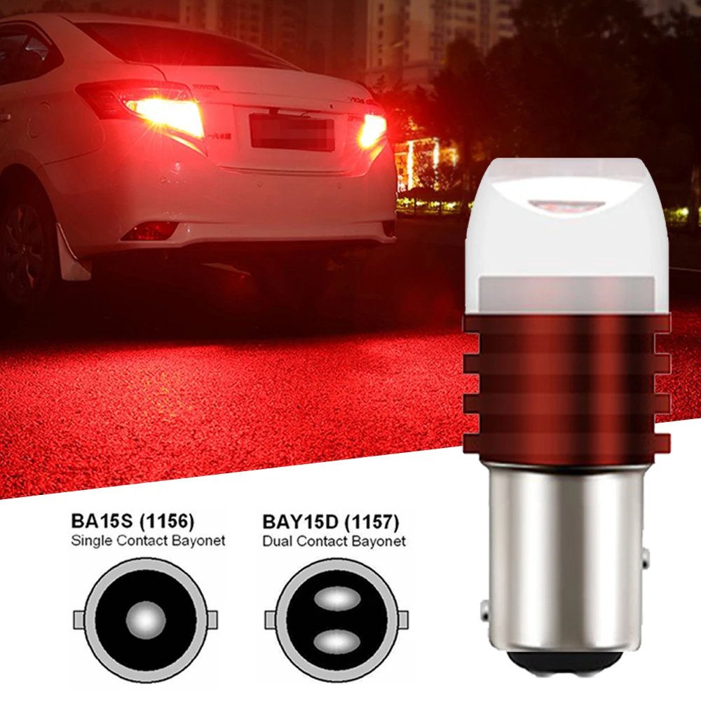 1/4pcs 1156 1157 Led Bulb BA15S BAY15D P21/5W P21W R5W R10W Car Light S25 Indicator Brake Reverse Signal Lamp Red White
