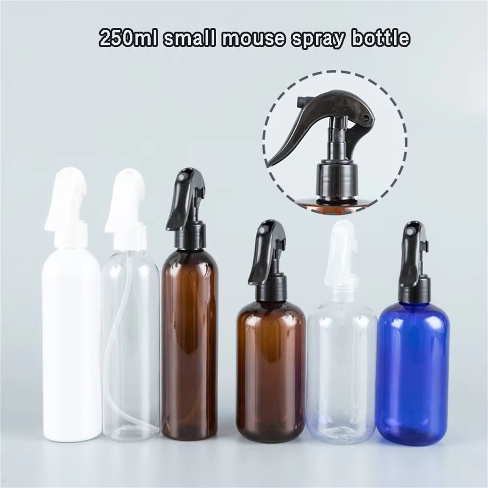 250ML Transparent Amber PET Empty Perfume Spray Bottles Trigger Sprayer Essential Oils Aromatherapy Perfume Bottle