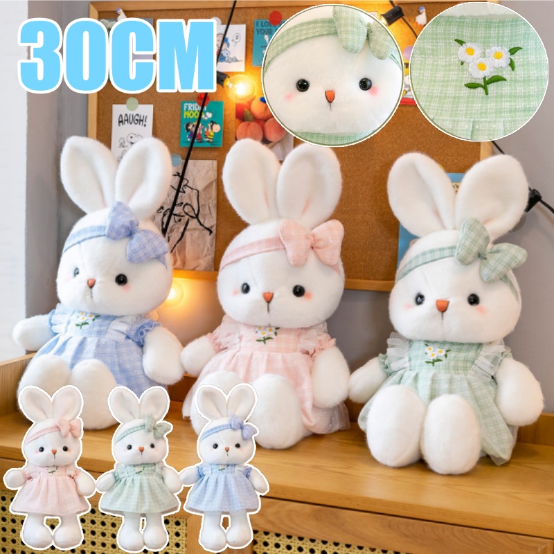 30cm Cute Stuffed Rabbit Plush Toy Soft Toys Cushion Bunny Kid Pillow Doll Birthday for Children Baby Accompany Sleep Toy