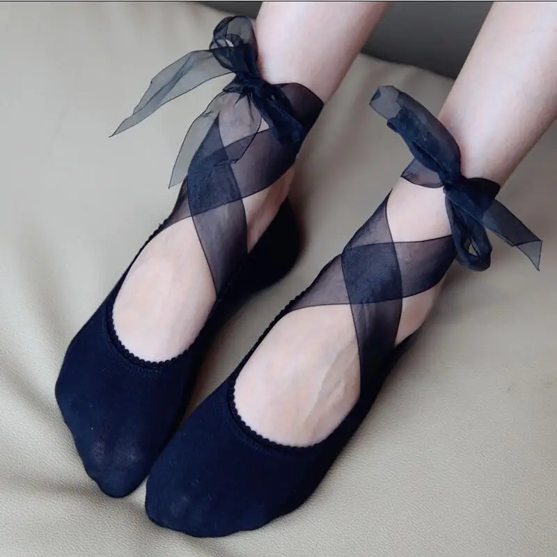 Lace Socks for Girl with Belt Harajuku Lovely Cute Vintage Retro Low Cut Lady White Princess Japanese Lovely Wedding Dance