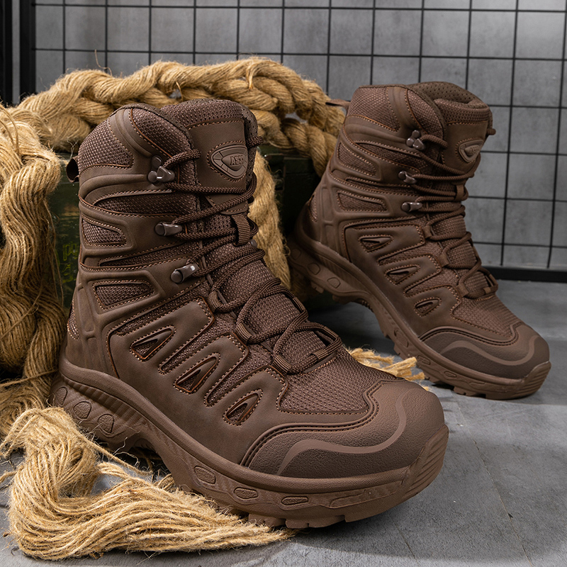 Men Boots Safety Hunting Hiking Shoes Breathable High Quality Desert Motorcycle Training Climbing Shoes