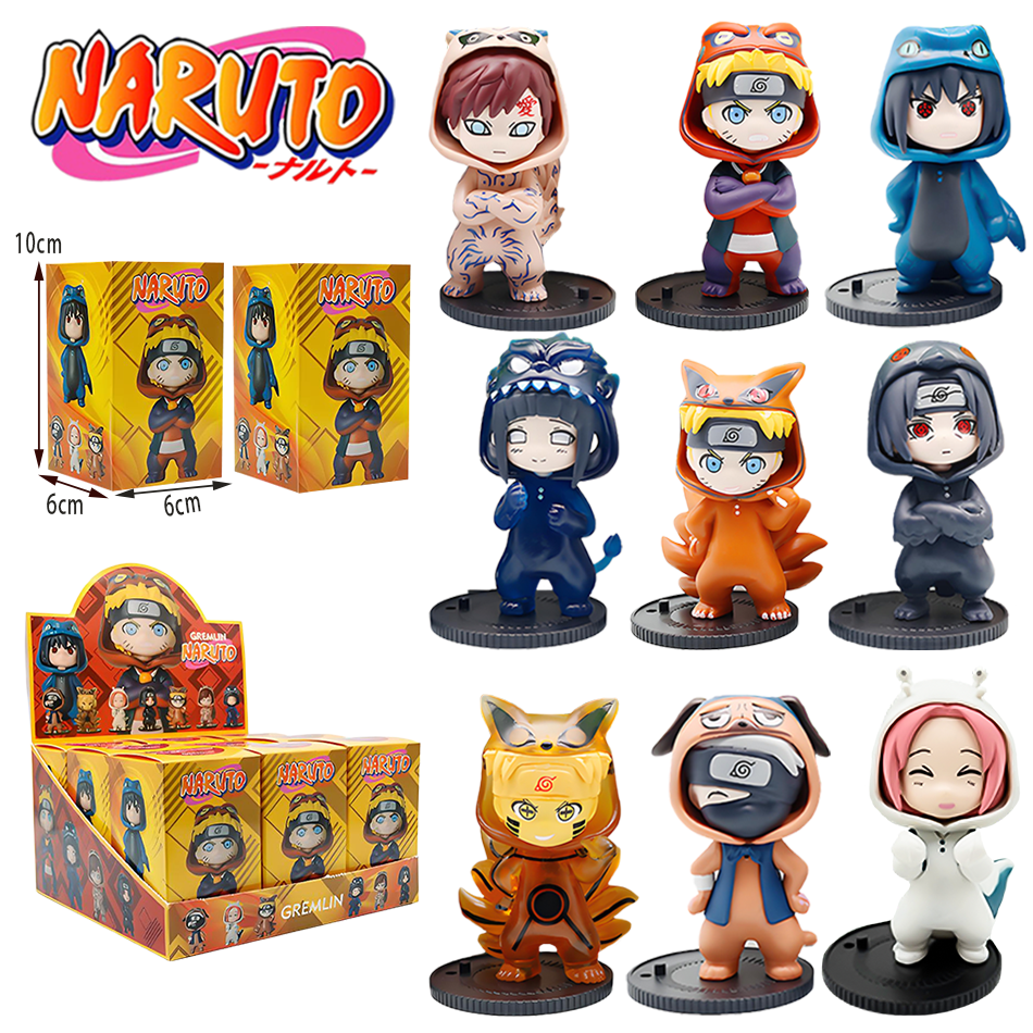 1-9PCS Naruto Blind Box Figures Model Ornament Anime Uchiha Sasuke Sakura Cosplay Action Figurine Model Toys Decorations