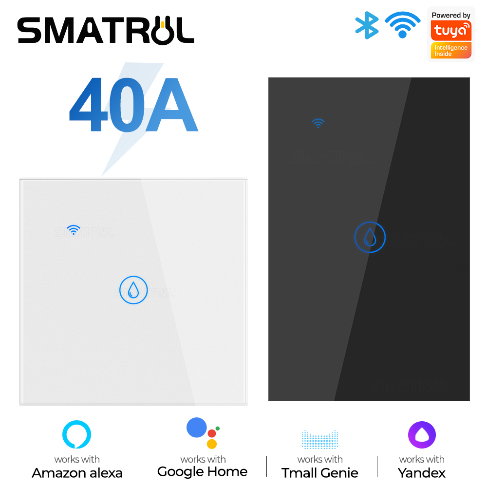 40A Tuya Smart Wifi Water Heater Boiler Touch Switch Air Conditioner Light Timing EU Us Brazil Wall App For Alexa Google Home lightify
