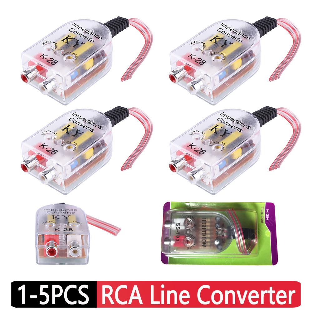 12V Car Audio High to Low RCA Line Subwoofer Audio Impedance Converter Universal Transmitter Instrument Gadgets