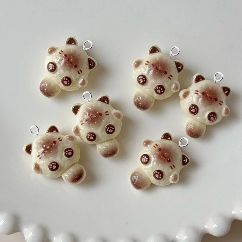 10pcs Lovely Resin Animals Cat Charms for Jewelry Making Findings Kawaii Puppy Cats Charm Pendants Flatback Diy EarringsKeychain pen gpt