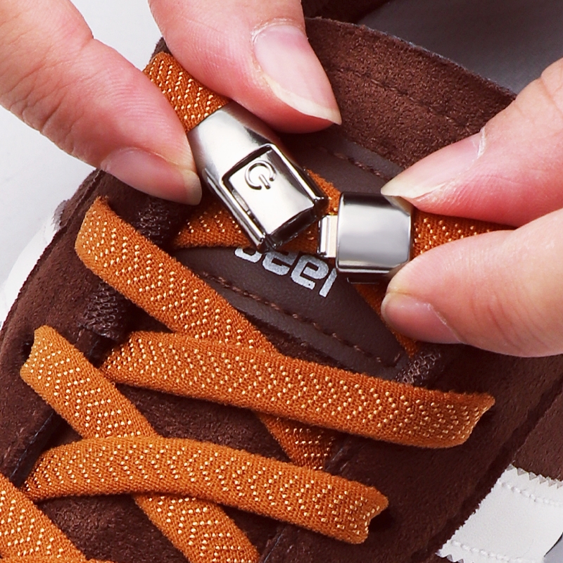 Quick Release Capsule Buckle Shoelaces for Sneakers - Flat Elastic Shoe Laces for Kids & Adults No Ties Shoe Accessory 1 Pair