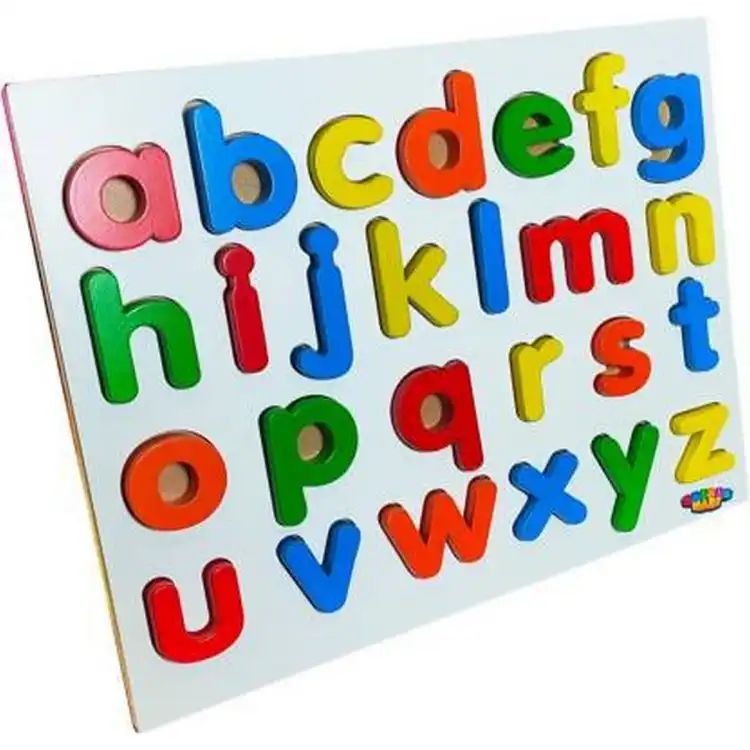 Wooden Alphabet Small abc for Toddlers 2 - 6 Years Old Preschool Boys & Girls Letter Board (Multicolor)