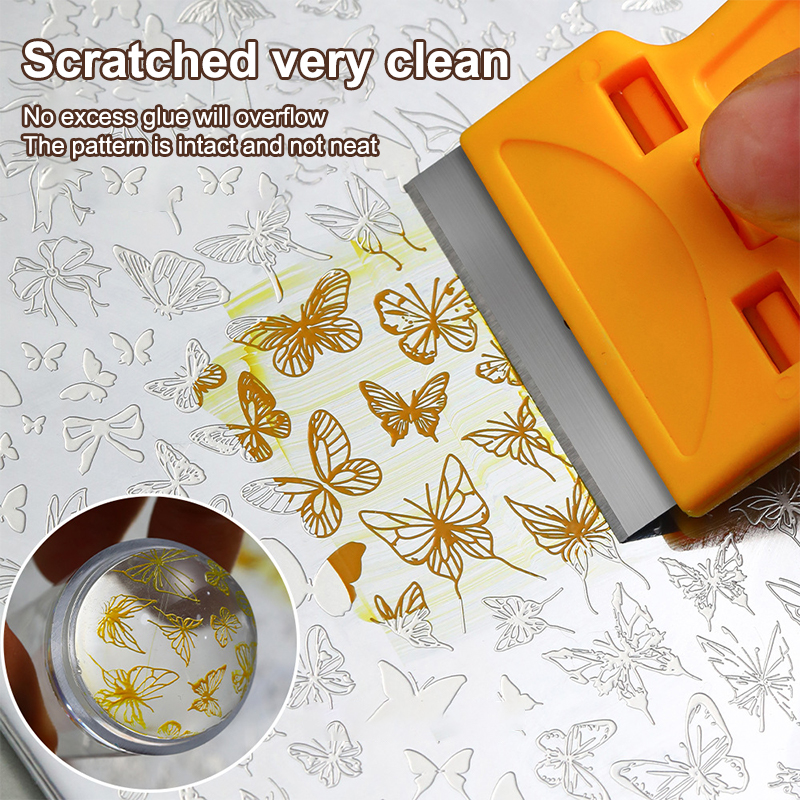 New Nail Art Stamping Scraper Multifunctional Cleaning And Glue Removal Spatula Nail Printing Template Tool