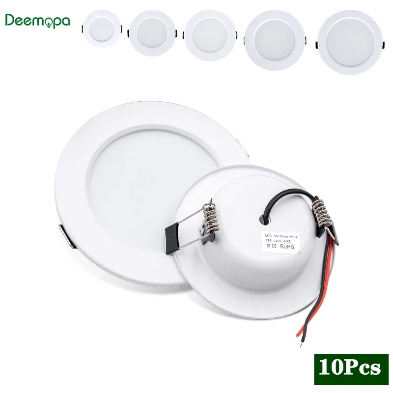 10Pcs/Lot LED Downlight Recessed Ceiling Lamp DC12V 24V 5W 9W 12W 15W 18W Cold White/Warm White LED Spotlight AC110V 220V