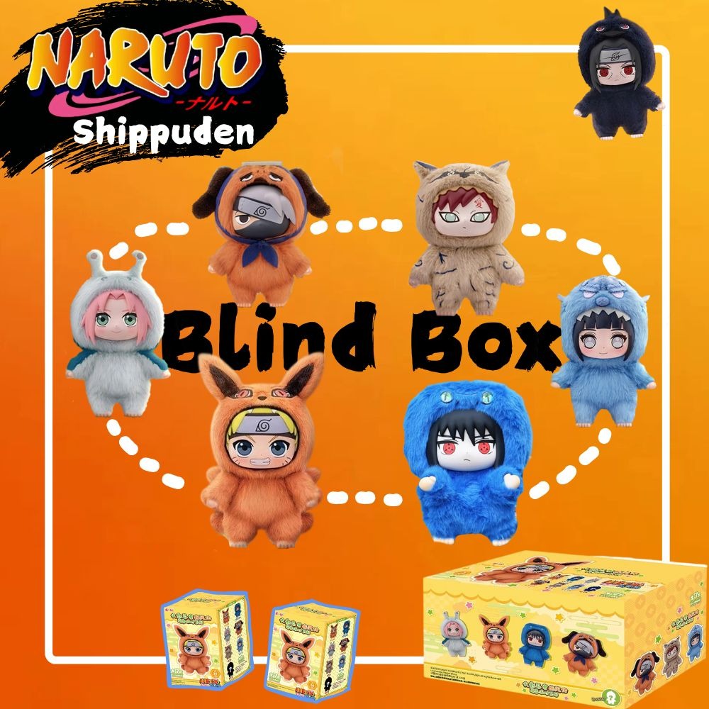 In Stock EAKI Naruto Shippuden Cute Beast Party Series Plush Blind Box Anime Figure Pendant Backpack Ornament Collection