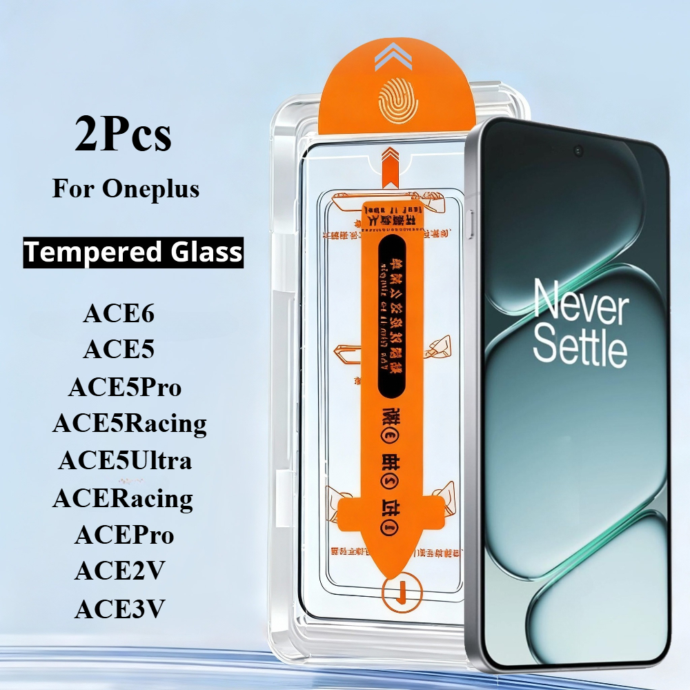 2 Pcs FOR ACE6 One Plus ACE 6 5 Pro 3V ACE5 Ultra Racing Screen ProtectorTempered Armoured Glass Easy Install Auto-Dust