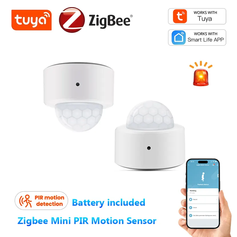 Tuya Zigbee Mini PIR Motion Detector Human Motion Sensor Infrared Detector Security Alarm Works With Alexa Smart Life App