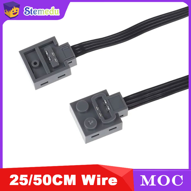 25/50CM Power Functions Extension Wire Cord Connectors Compatible with LEGOEDS 8886 Motor 8870 LED Light Link Line 8869 Switch