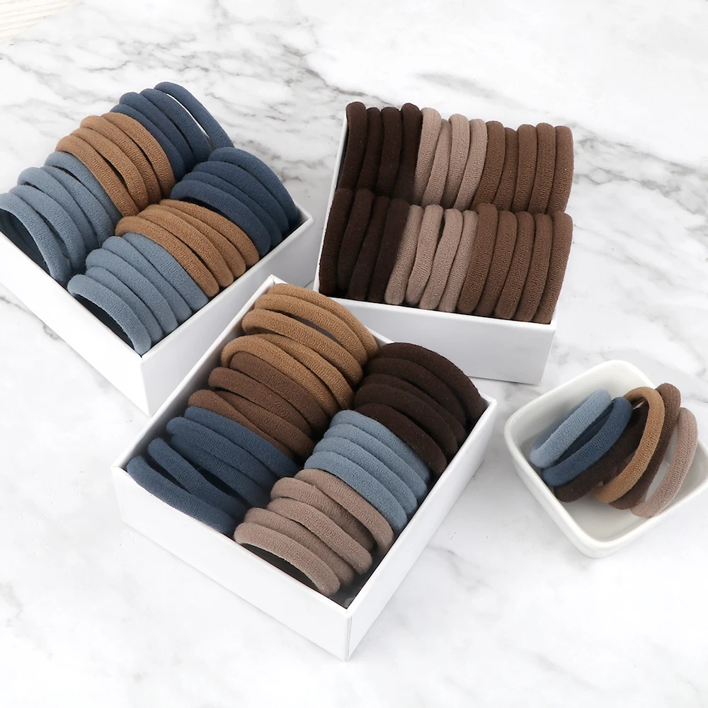 50/100 Pcs Black Gray Large Hair Bands for Women Seamless Ponytail Fashion Pure headbands hair accessories headband hair bands