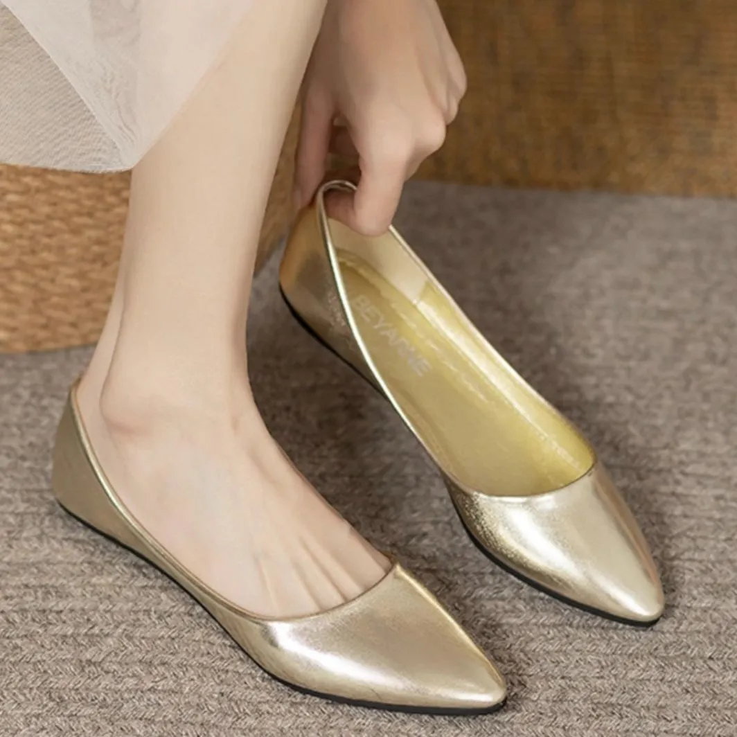 Zapatos De Mujer Women Fashion Sweet Light Weight Pointed Toe Beige High Quality Shoes Lady Classic Comfort Office Shoes A617