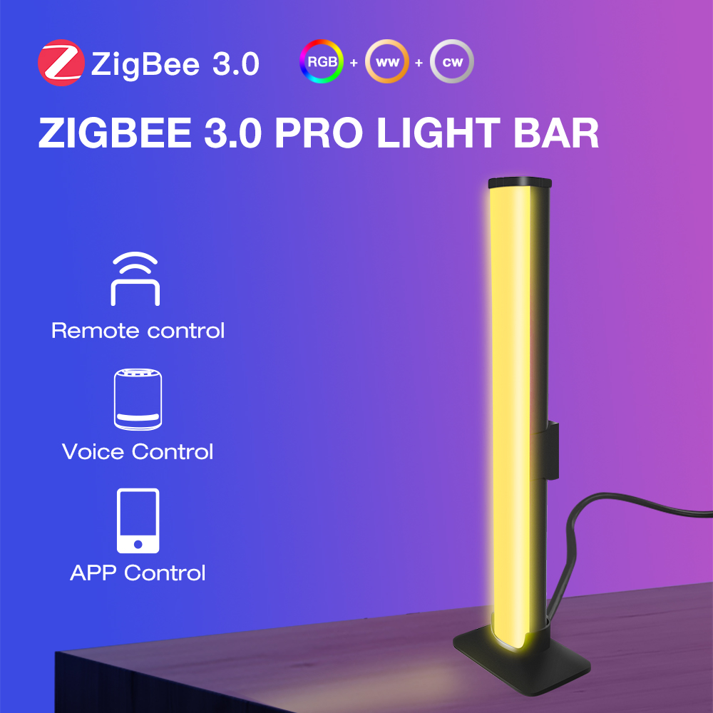 5V USB Zigbee 3.0 RGB+CCT LED Lamp Bar RGBCW Dimmable Light Tuya Smart Life APP Alexa Assistant SmartThings Voice Control