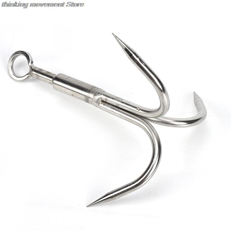 3 Claws Stainless Steel Survival Folding Grappling Hook, Outdoor Multifunctional Carabiner Travel Rescue Climbing Tool