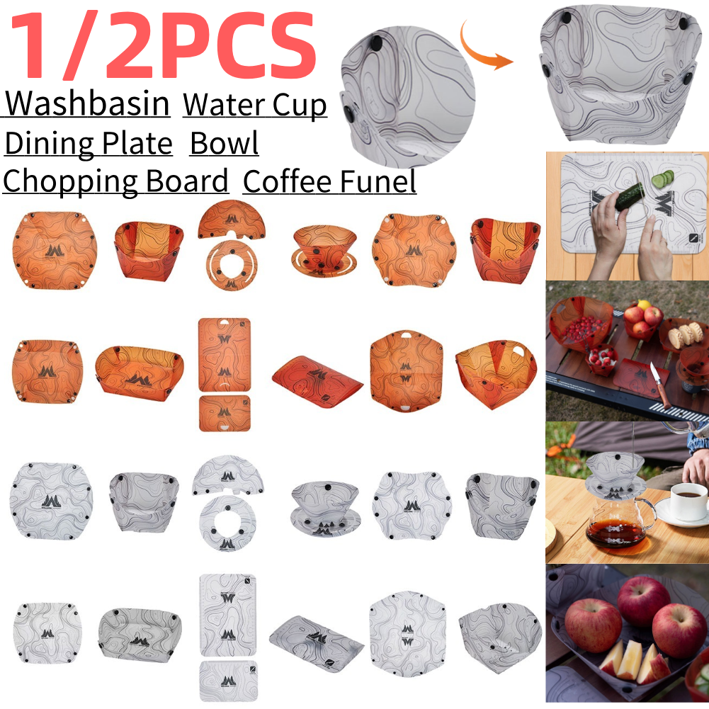 Outdoor Lightweight Folding Tableware Space Saving Portable Tableware Combination Ultra Light Tableware Set for Camping Hiking