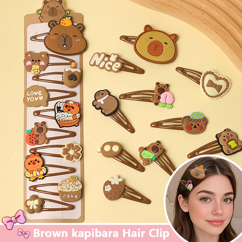 10/20 Pieces of Multi-Color Cute Kapibara Hairpins Suitable for Kidsren, Fashionable and Cute
