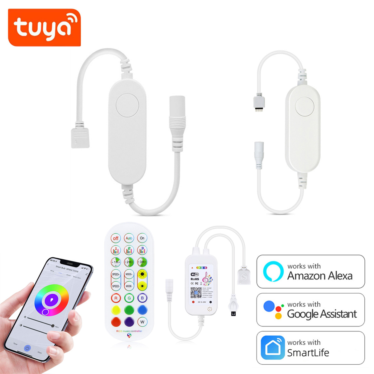 12V-24V Zigbee3.0 WiFi Single Color/RGB LED Light Strip Wireless Controller For Tuya Alexa Smartthings Gateway Bridge