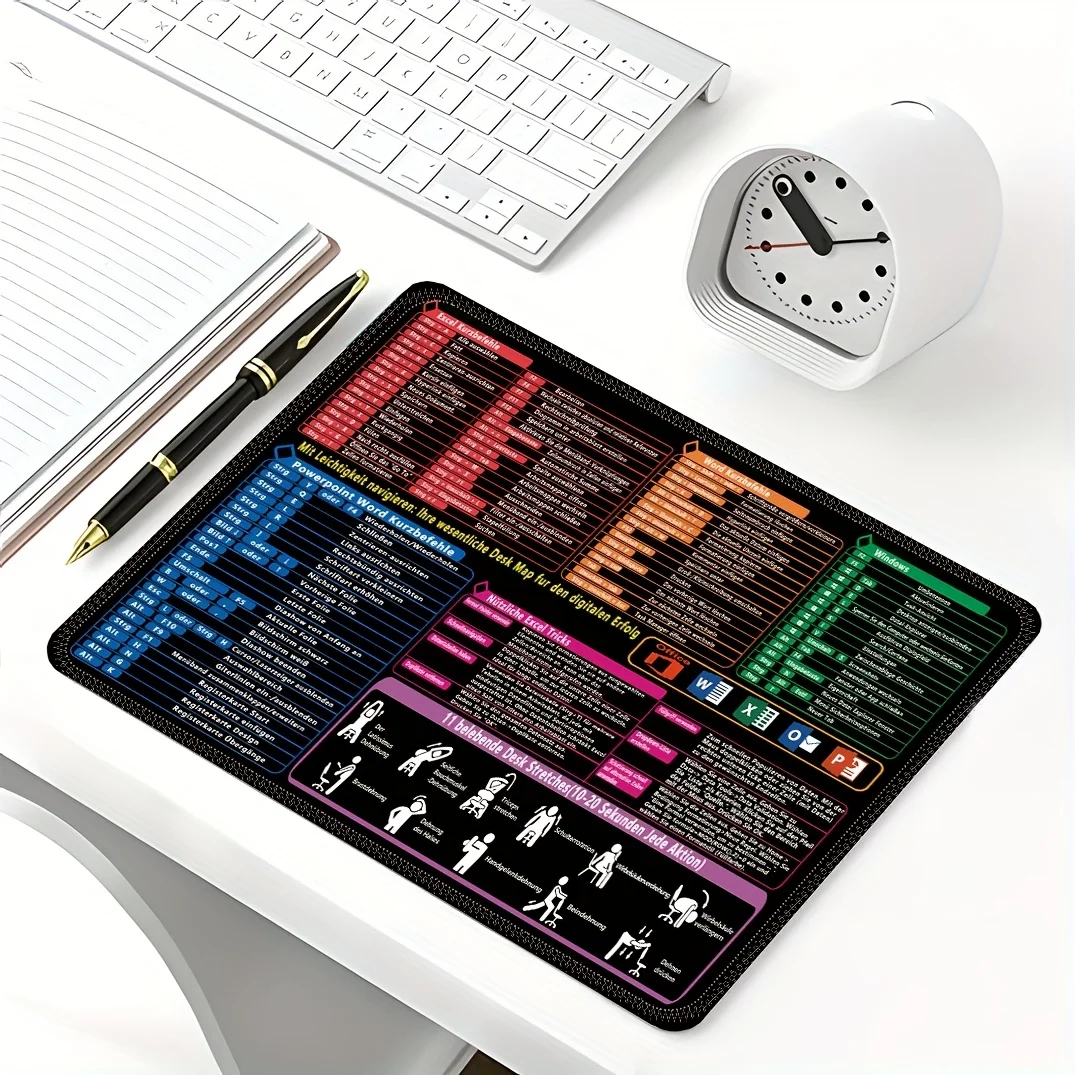 German-specific quick keyboard and mouse pad,High definition anti-slip base, office efficiency pad,typing efficiency assistance