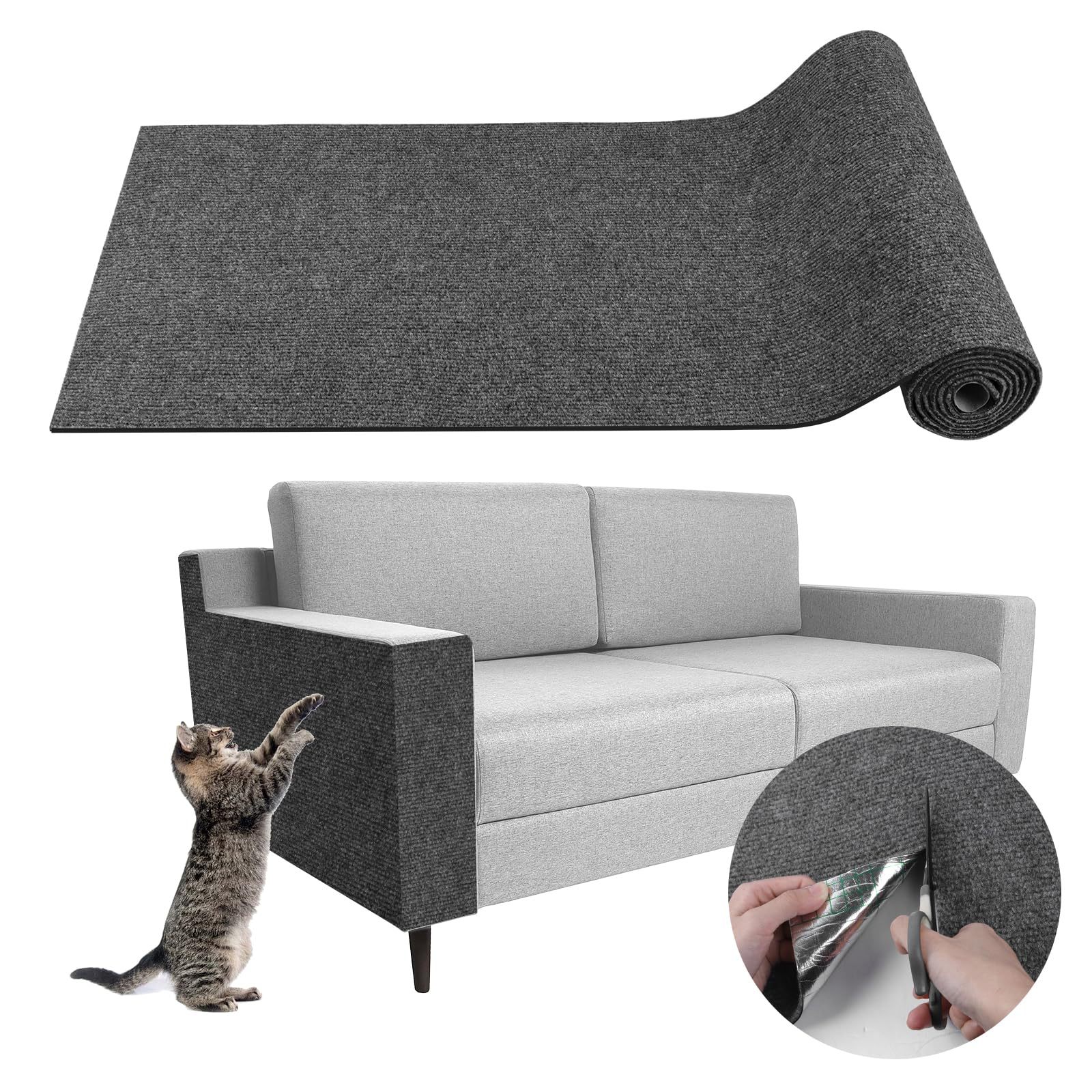 DIY Self-Adhesive Cat Scratching Mat Trimmable Carpet Anti-Scratch Furniture Protector Cat Scratching Post for Sofas