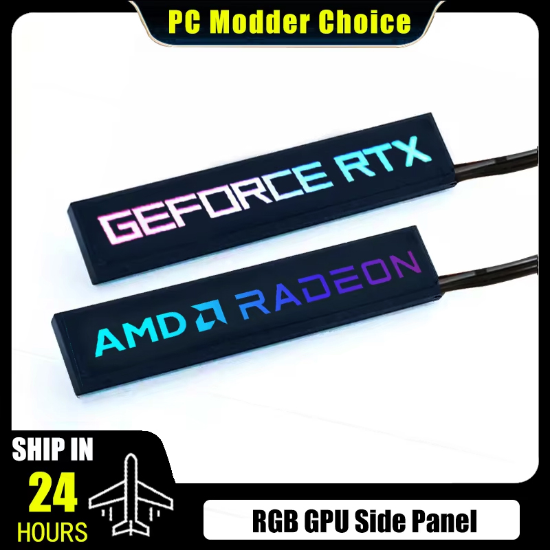 Computer Case GPU Side Panel RGB RTX AMD Graphics Card VGA Lightboard Backplate 5V 3Pin ARGB M/B AURA SYNC