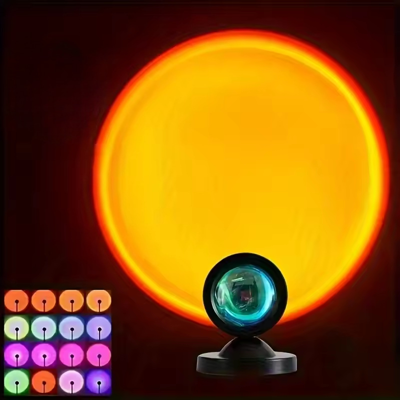 Sunset projection light remote control 16 color ambient night light, bedroom decoration background wall photography props